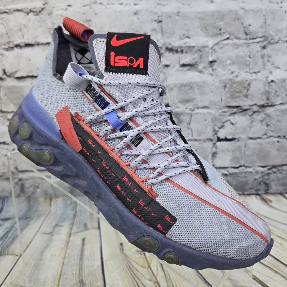 Nike React ISPA Men's 7 Wolf Grey‎ Sapphire Sneakers CT2692-001 Techwear Shoes